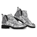 Tribal Indian Bull Skull Print Flat Ankle Boots