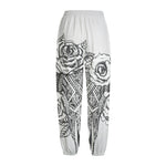 Tribal Indian Bull Skull Print Fleece Lined Knit Pants