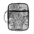 Tribal Indian Bull Skull Print Front Pocket Bible Bag