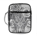 Tribal Indian Bull Skull Print Front Pocket Bible Bag