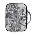 Tribal Indian Bull Skull Print Front Pocket Bible Bag