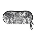 Tribal Indian Bull Skull Print Glasses Case