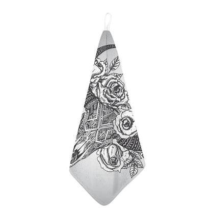 Tribal Indian Bull Skull Print Hand Towel