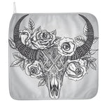 Tribal Indian Bull Skull Print Hand Towel