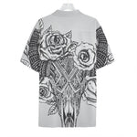 Tribal Indian Bull Skull Print Hawaiian Shirt