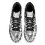 Tribal Indian Bull Skull Print High Top Leather Sneakers