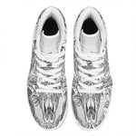 Tribal Indian Bull Skull Print High Top Leather Sneakers