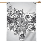 Tribal Indian Bull Skull Print House Flag