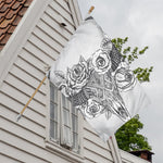 Tribal Indian Bull Skull Print House Flag