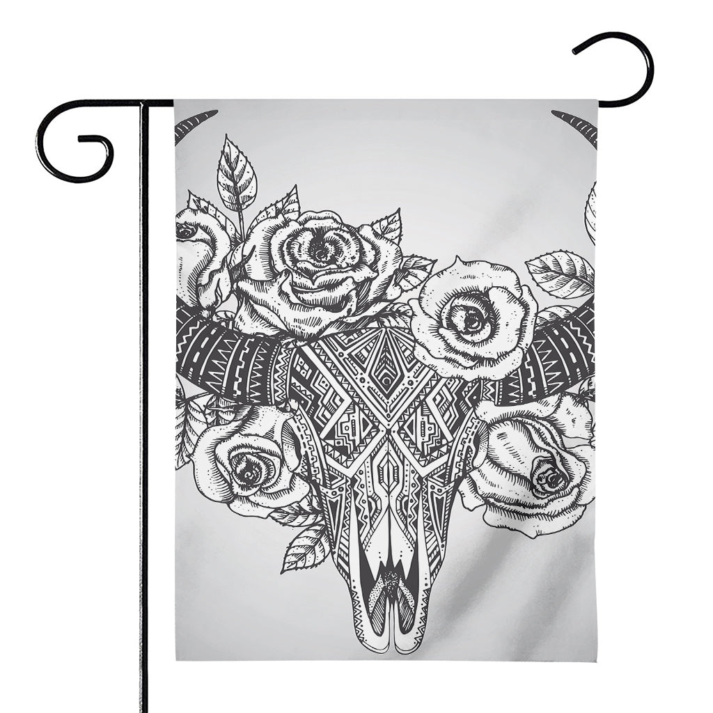 Tribal Indian Bull Skull Print House Flag