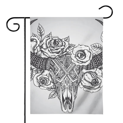 Tribal Indian Bull Skull Print House Flag