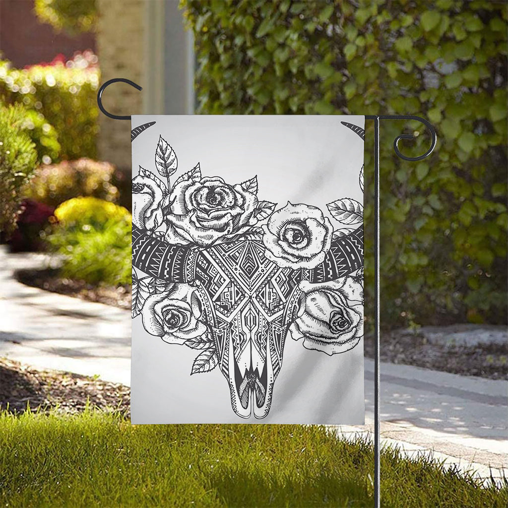 Tribal Indian Bull Skull Print House Flag