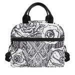 Tribal Indian Bull Skull Print Insulated Lunch Bag
