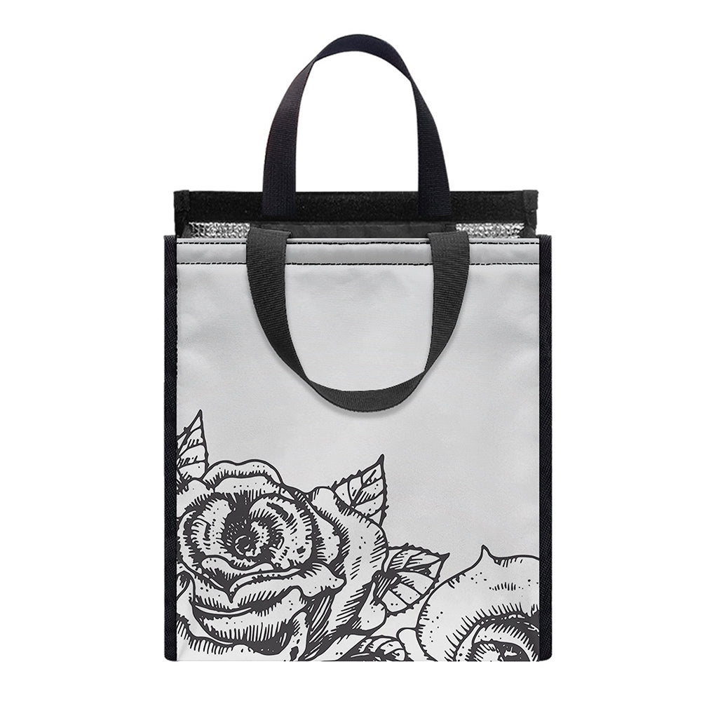 Tribal Indian Bull Skull Print Insulated Lunch Tote