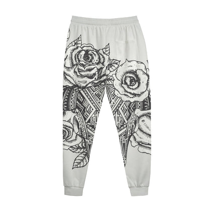 Tribal Indian Bull Skull Print Jogger Pants