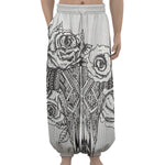 Tribal Indian Bull Skull Print Lantern Pants