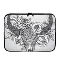 Tribal Indian Bull Skull Print Laptop Sleeve
