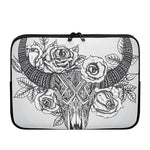 Tribal Indian Bull Skull Print Laptop Sleeve