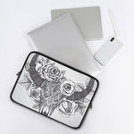 Tribal Indian Bull Skull Print Laptop Sleeve