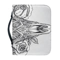 Tribal Indian Bull Skull Print Leather Bible Cover