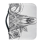 Tribal Indian Bull Skull Print Leather Bible Cover