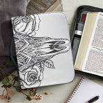 Tribal Indian Bull Skull Print Leather Bible Cover