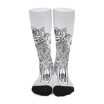 Tribal Indian Bull Skull Print Long Socks