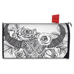 Tribal Indian Bull Skull Print Mailbox Cover