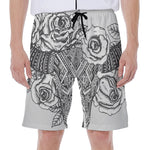 Tribal Indian Bull Skull Print Men's Beach Shorts