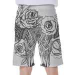 Tribal Indian Bull Skull Print Men's Beach Shorts