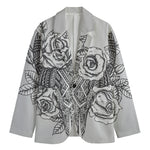 Tribal Indian Bull Skull Print Men's Blazer