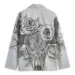 Tribal Indian Bull Skull Print Men's Blazer