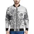 Tribal Indian Bull Skull Print Men's Bomber Jacket