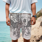 Tribal Indian Bull Skull Print Men's Cargo Shorts