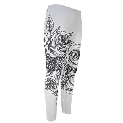 Tribal Indian Bull Skull Print Men's Compression Pants