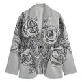 Tribal Indian Bull Skull Print Men's Cotton Blazer