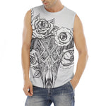 Tribal Indian Bull Skull Print Men's Fitness Tank Top