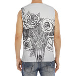 Tribal Indian Bull Skull Print Men's Fitness Tank Top