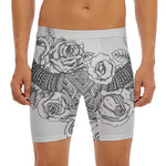 Tribal Indian Bull Skull Print Men's Long Boxer Briefs
