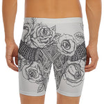 Tribal Indian Bull Skull Print Men's Long Boxer Briefs