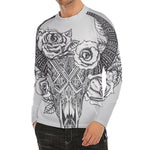 Tribal Indian Bull Skull Print Men's Long Sleeve Rash Guard