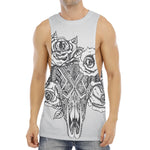 Tribal Indian Bull Skull Print Men's Muscle Tank Top
