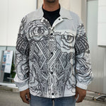 Tribal Indian Bull Skull Print Men's Shirt Jacket