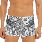 Tribal Indian Bull Skull Print Men's Short Boxer Briefs