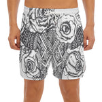 Tribal Indian Bull Skull Print Men's Split Running Shorts