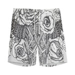 Tribal Indian Bull Skull Print Men's Sports Shorts