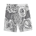 Tribal Indian Bull Skull Print Men's Sports Shorts