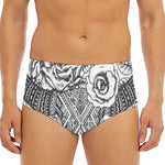 Tribal Indian Bull Skull Print Men's Triangle Swim Briefs