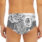 Tribal Indian Bull Skull Print Men's Triangle Swim Briefs