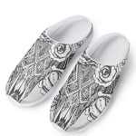 Tribal Indian Bull Skull Print Mesh Casual Shoes